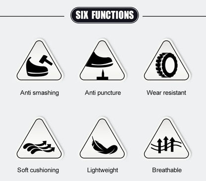 Men's Safety Work Boots Steel Toe Puncture Resistant Kevlar Midsole Air Cushion Black Button Style Industrial Construction Shoes