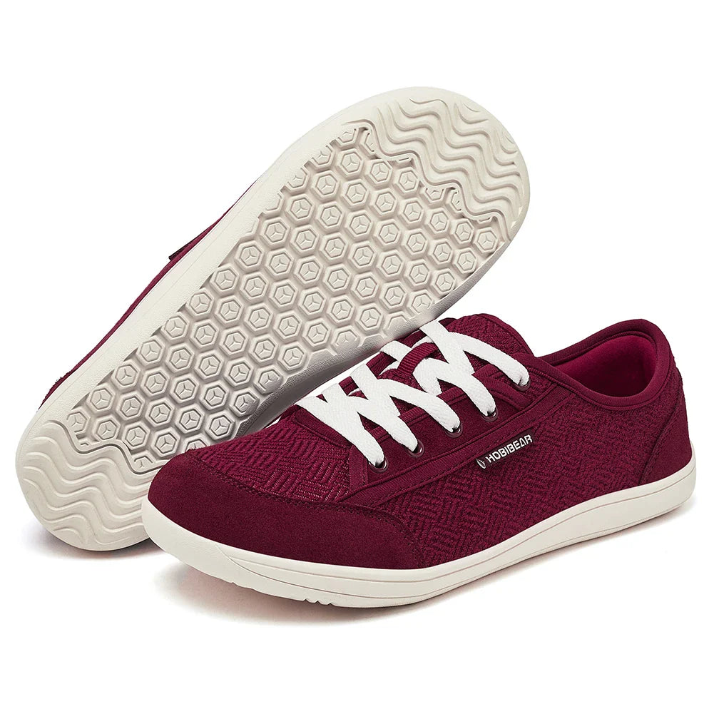 Barefoot Shoes Mens Womens | Zero Drop | Wide Toe | Minimalist Cowhide Leather Lace Up Fashion Sneakers