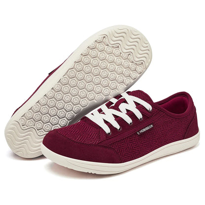 Barefoot Shoes Mens Womens | Zero Drop | Wide Toe | Minimalist Cowhide Leather Lace Up Fashion Sneakers