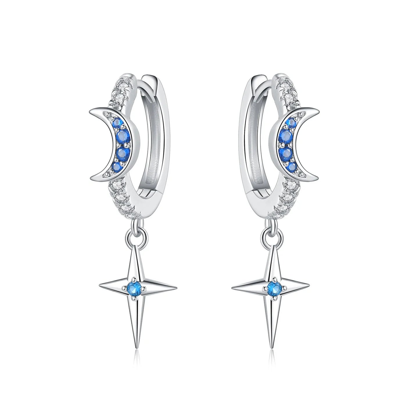 925 Sterling Silver Multi Layer Starry Tassel Drop Earrings Women Earrings Charm Trend Versatile Party Jewelry Gifts