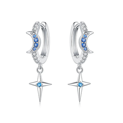 925 Sterling Silver Multi Layer Starry Tassel Drop Earrings Women Earrings Charm Trend Versatile Party Jewelry Gifts