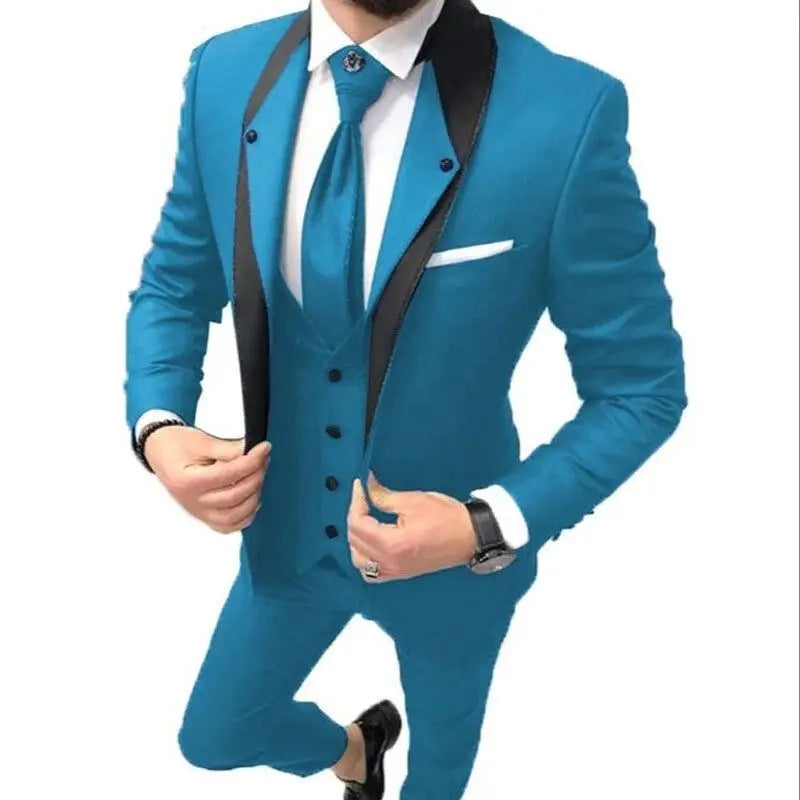 Novos ternos masculinos 3 peças, blazer, colete e calças slim fit, conjunto de terno formal para negócios, casamentos, smoking para homens, roupa casual.