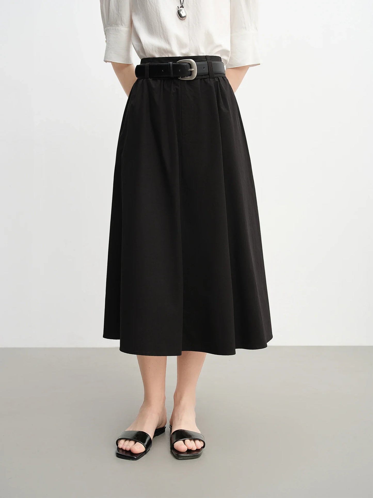 Women's Wide Waist High Waist A-line Skirt 2025 Autumn New Arrival Casual Workwear Style Skirt for Women 25DS83134