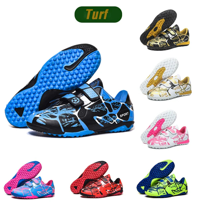 Kids Soccer Shoes Society TF/FG School Football Boots Cleats Grass Sneakers Boy Girl Outdoor Athletic Training Sports Footwear