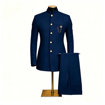 Men's 2-Piece Suit Casual Business Solid Color Turn-Down Collar Single Button Blazer Pants Ensemble Moda Masculina