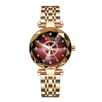 Ocean Star Women Crystal Watch 2025 Top Brand Luxury Rose Gold Women Bracelet Watch For Ladies Wrist Watch Relogio Feminino