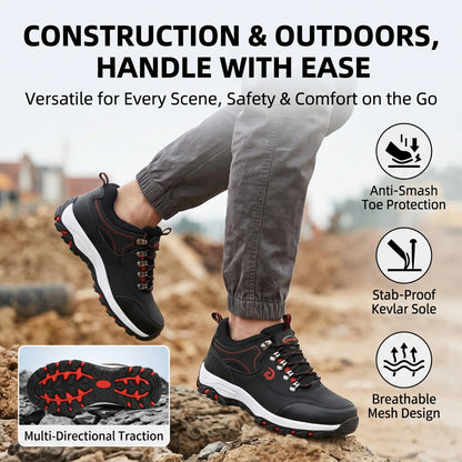 Steel Toe Anti-Puncture Men's Work Shoes Men's Safety Shoes Lightweight Slip Resistant Shoes Man Breathable Comfortabl Sneaker