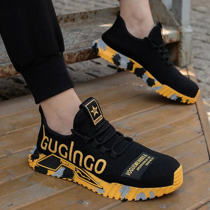 Good Lightweight Steel Toe Safety Shoes for Men Anti-puncture Work Shoes Men Breathable  Indestructible Work Safety Boots