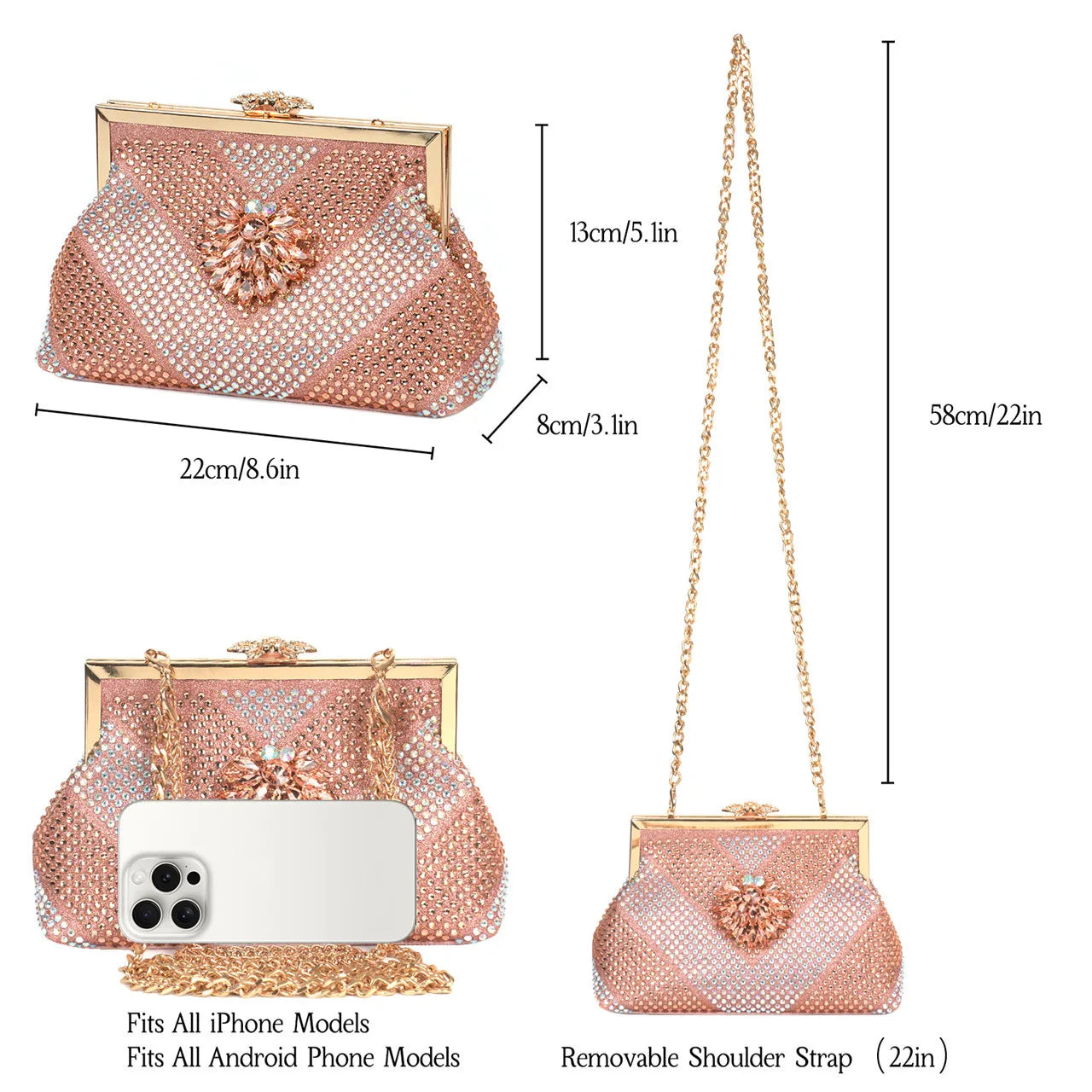 Italian Design Rhinestone Luxury Wine Colour Pointed Toe Shoe & Bag Set Women's High Heels for Parties