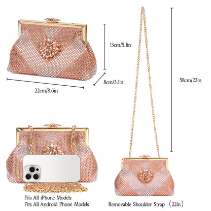 Italian Design Rhinestone Luxury Wine Colour Pointed Toe Shoe & Bag Set Women's High Heels for Parties