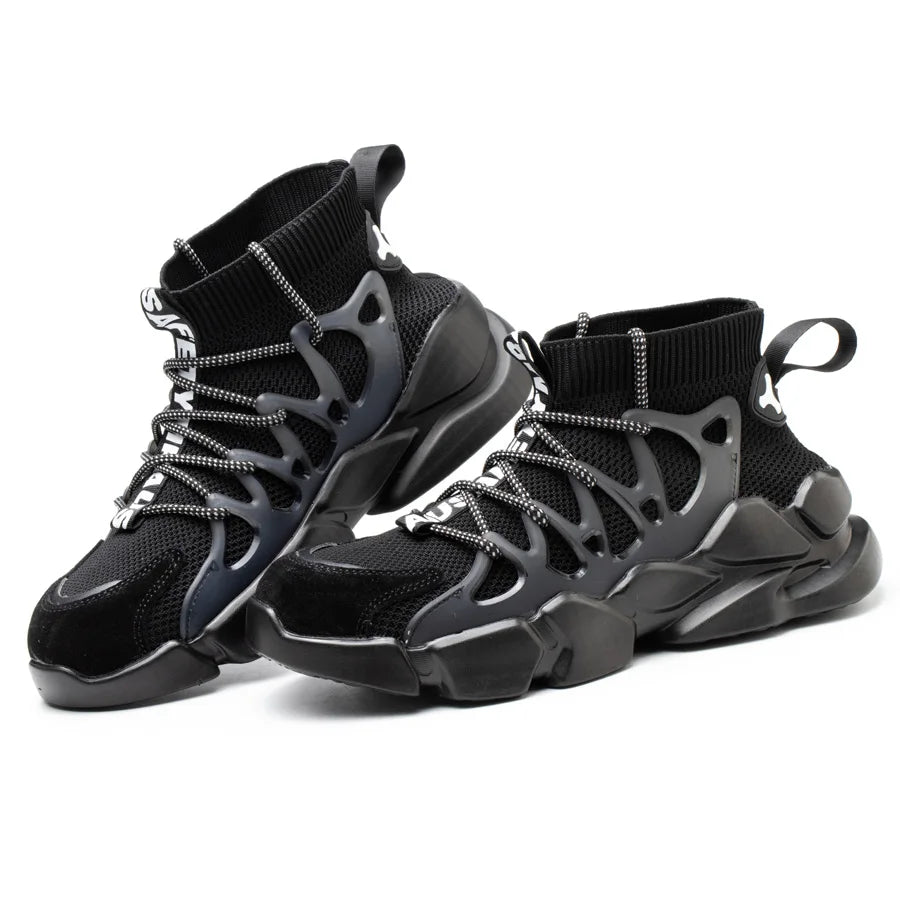 2025 Women's Safety Shoes Anti-Smash Puncture Proof Breathable Mesh Work Boots, Fashion Outdoor Workshop Safety Boots for Women