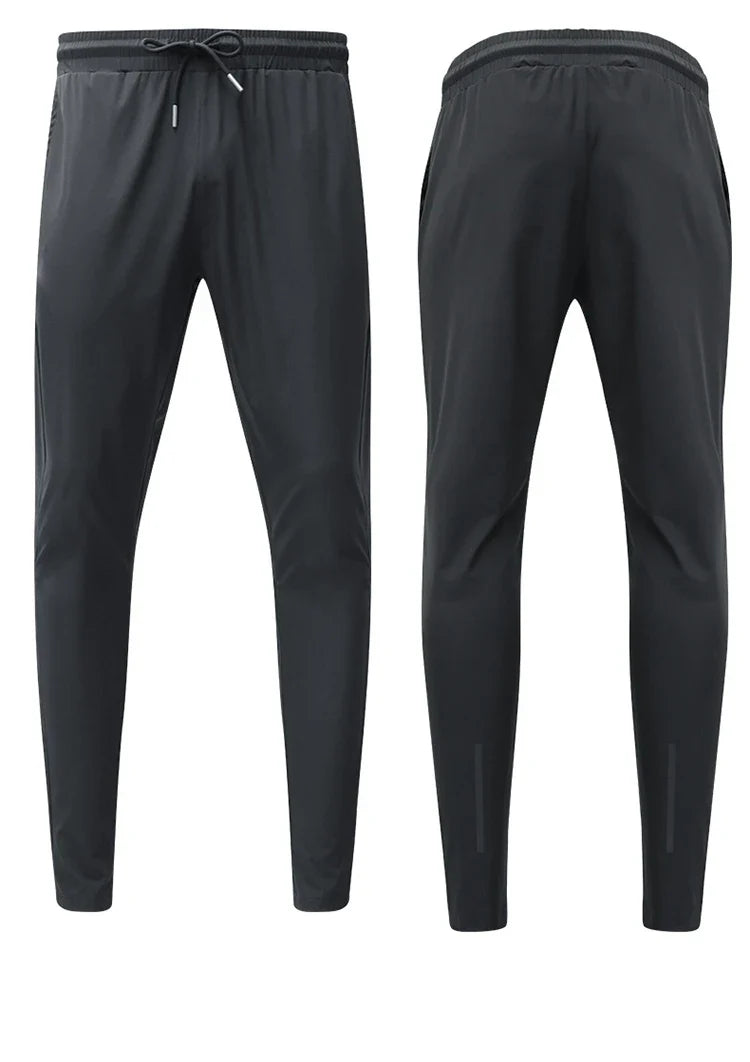 Gym Fitness Trousers Men's Pencil Pants Tight Jogging Running Breathable Quick-Drying Ice Silk Sports Wind Casual Fashion Pants