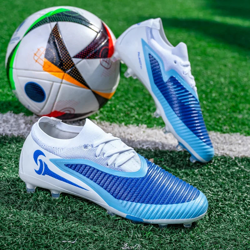 New Men Football Boots Outdoor Sport Boys Long Spikes Non Slip Breathable Match Training Cleats Soccer Shoes Adult Comfortable
