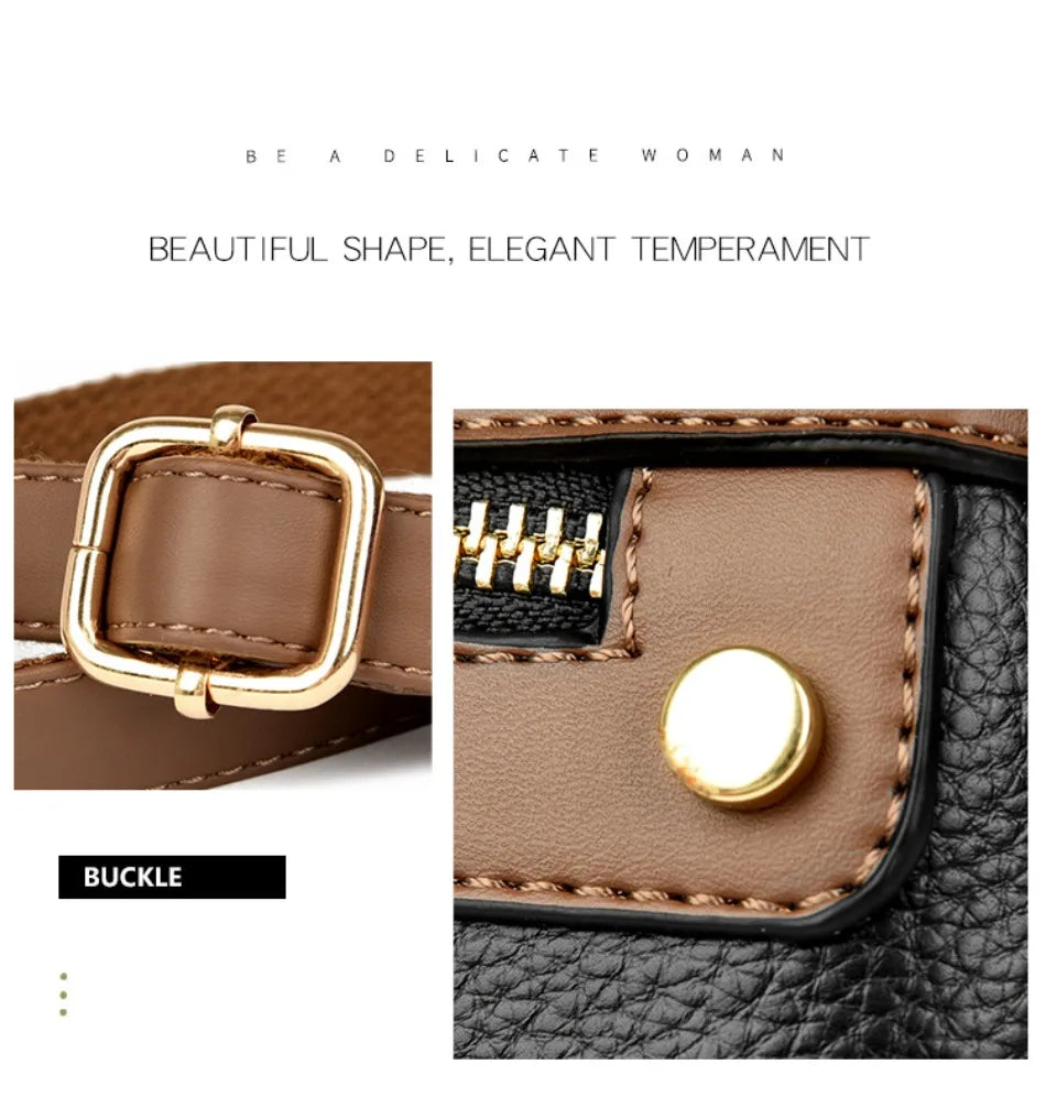 High Quality Leather Purses and Handbag Women Bag Luxury Designer Shoulder Crossbody Sac Ladies Casuial Messenger Tote Bag 2024
