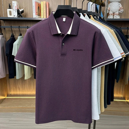 Summer hot search brand new 100% pure cotton comfortable polo shirt personalized men's letter embroidery best-selling short top