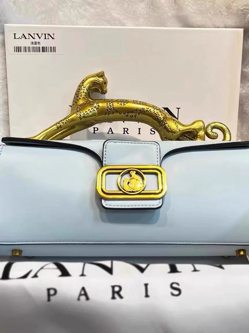 Square cowhide fashion personality versatile party shoulder bag with the same leopard handle bag high-end feeling women's bag.