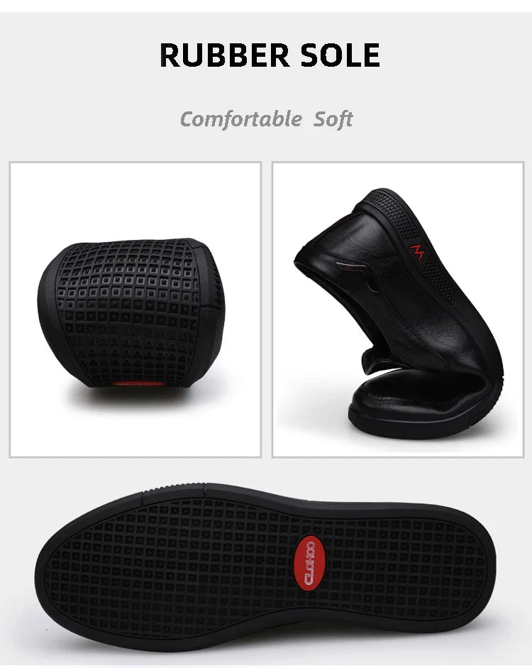 Men's Business Casual Shoes Handmade Layered Cowhide Rubber Bottom Leather Footwear for Office And Leisure