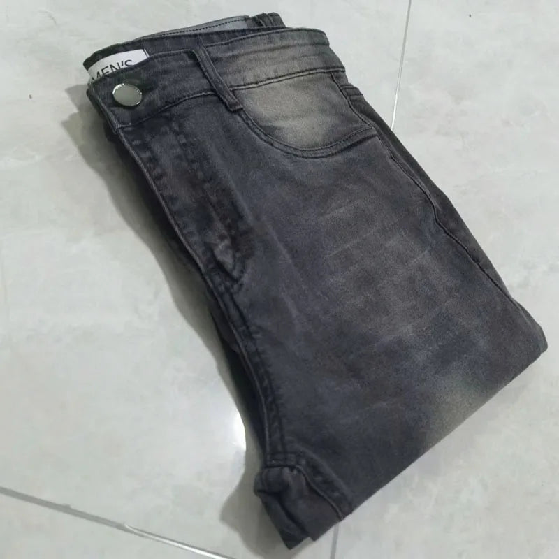 Mens y2k super Skinny jeans fade black Color Straight Classic Denim Trousers Casual Daily For Office Parties Male Cowboy Pants