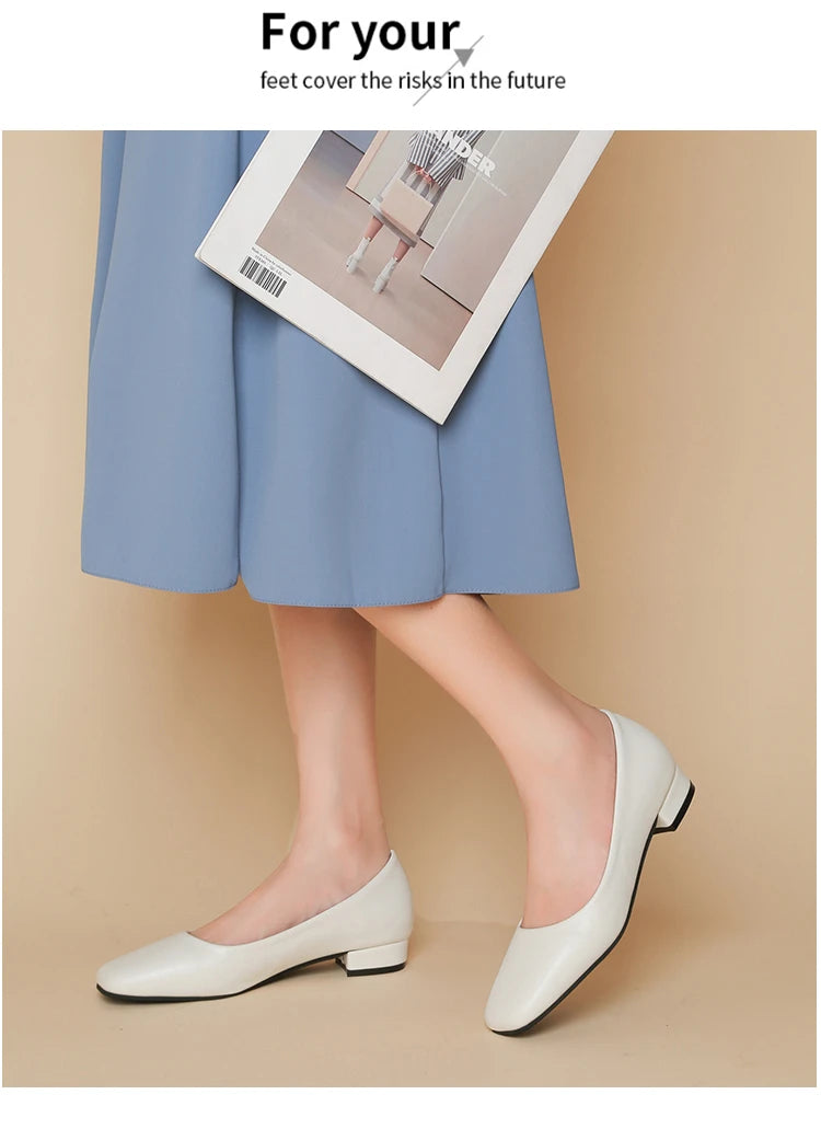 Spring Autumn Women Elegant Square Toe Low Heel Shallow Cut Single Shoes Casual Pumps Shoes for Women 35-41 Platform Shoes