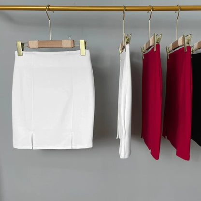 Korean Style 2026 Summer New Slim Comfortable Sexy Mini Skirt Elegant Solid Slim Versatile High Waist Bodycon Skirts for Women