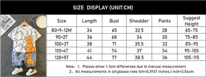 New Summer Baby Boys Clothing Set Cartoon Bear Short Sleeve T-Shirt Shorts 2Pcs Suit For 1-5 Years Kids Children Fashion Outfit
