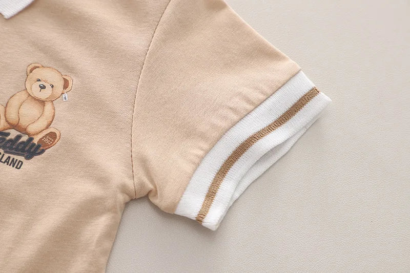 New Children Fashion Boy Sports Suit Summer Kids Casual Clothes T-Shirts Polo Shorts 2Pc/Sets Toddler Casual Outfits 1-5years