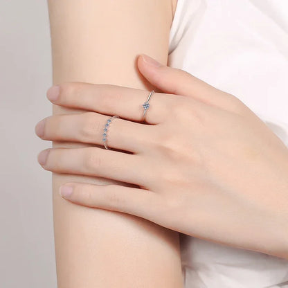 3mm Moissanite Ring Set Silver 925 Brilliant Cut 0.1 Carat Diamond Test Past D Color Moissanites Rings Original Jewelry