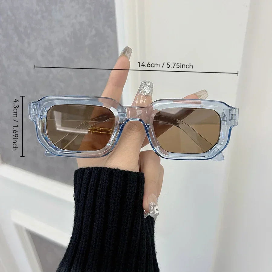 Luxurious Rectangle Sunglasses Women Men Fashion Brand Designer Casual Sun Glasses Female Male Plastic Outdoor Eyewear