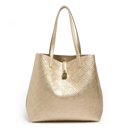 Solid Color Women's Bucket Bag Classic Luxury Letter Printing Simple Commuting Large Capacity Women's Handbag