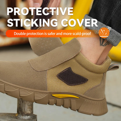 Fashion best quality Protective Work Safety Shoes For Men Breathable Shoes Anti-Puncture Steel Toe Cap Anti Puncture Work Boots