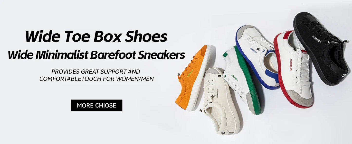Womens Mens Barefoot Shoes | Zero Drop | Wide Toe Casual Canvas Sneakers Minimalist Walking Shoes