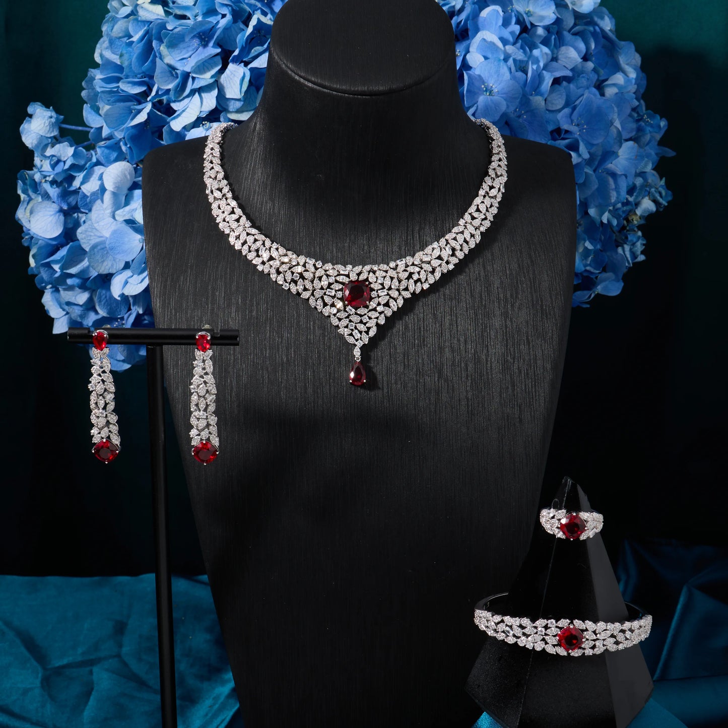 Women Necklace Sets Cubic Zirconia Bridal Jewelry DuBai Saudi Wedding Engagement Party Festival Jewel Accessory