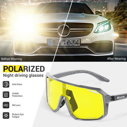 Yellow Polarized Cycling Sunglasses Men Bike MTB Driving Glasses Women Outdoor Sports Hiking Fishing UV400 Glasses