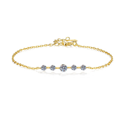 Dainty Full 2/2.5/3mm D Color Moissanite Diamond Link Bracelet for Woman 925 Silver Plated 18k Adjustable Chain Bracelets