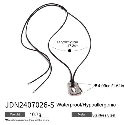 Waterproof Stainless Steel Micro Trend Cord Necklaces Women Statement Metal 18K Gold Plated Trendy 2024 Jewelry collares