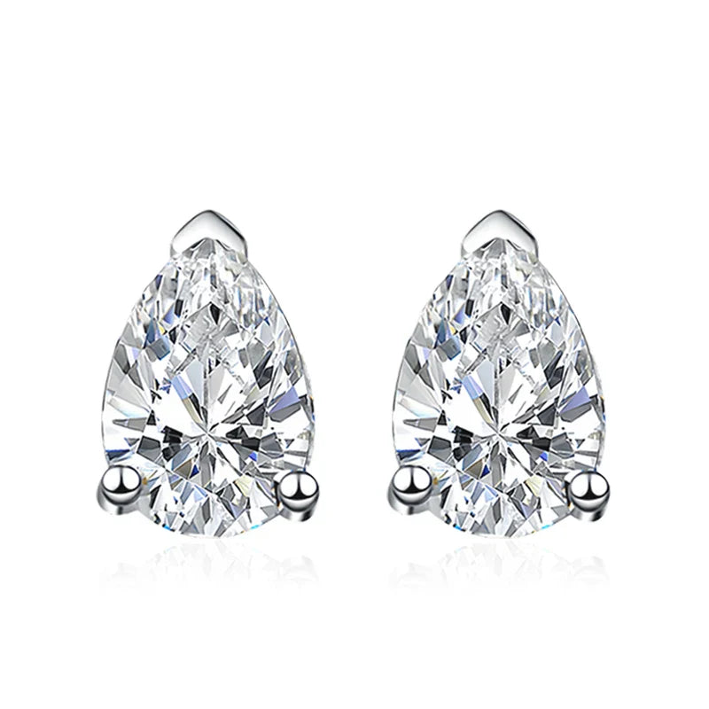 1ct D Color Pear Cut Moissanite Stud Earrings Water Drop Lab Diamond 925 Sterling Silver Gold Plated Wedding Jewelry Gift