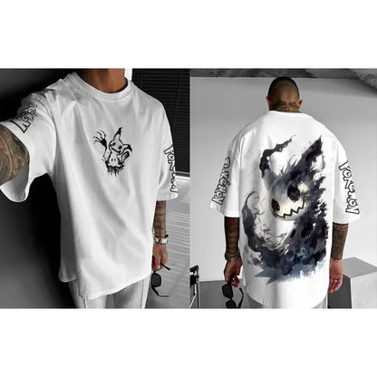 Printing T-shirt 2025 Summer New Men's Street Loose Casual Trend Versatile Parent-child Top