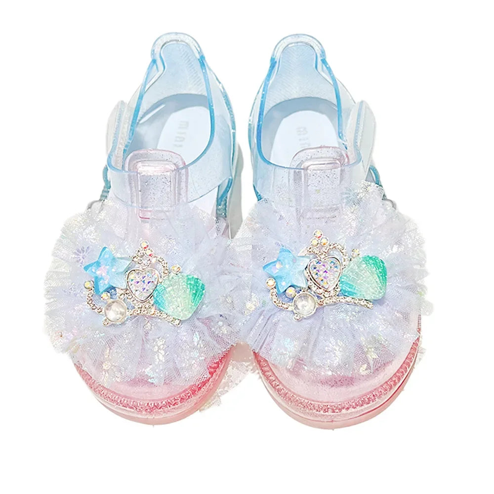 Girls' Princess Sandals 2025 Summer New Children's Jelly Sandals Soft Bottom Closed-toe Anti-collision Baby Kid's Beach Shoes