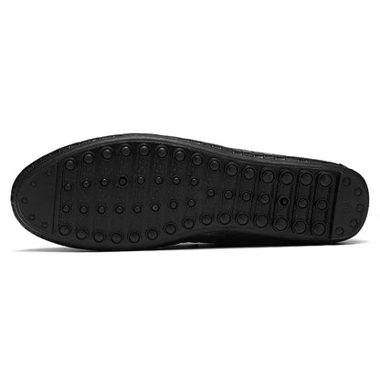 Men Loafers Fashion Leather Men Casual Shoes Slip on Flats Comfortable Boat Shoes Lightweight Walking Driving Shoes