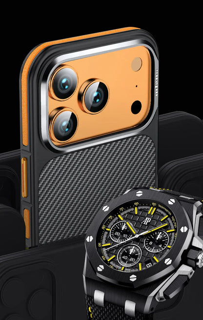 Conelz For 600D Kevlar Series Iphone pro 17 Pro Case with Magnetic Metal Camera Ring Wrapped Edge for iPhone 17 pro max Case