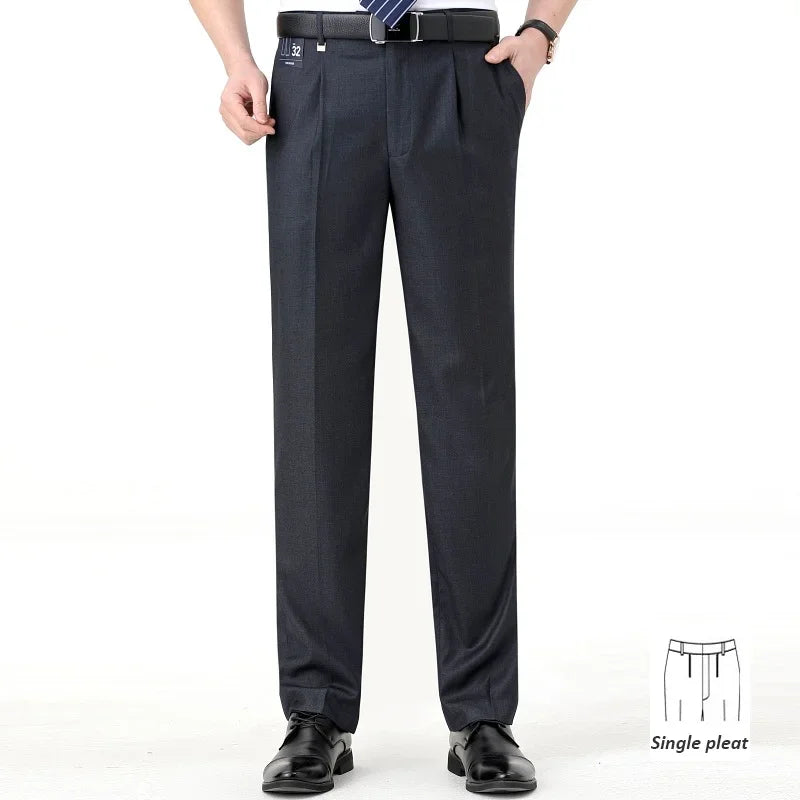 Men's High-End Summer Wool Blend Trousers, Traf Suit Pants,Business Formal , Man Pants,Wool Dress Pants for Men