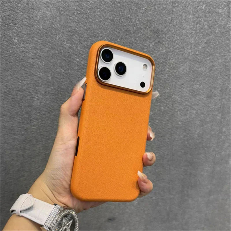 Magnetic Leather Case For iPhone 17 Pro Max 17 Ari MagSafe Silicone Border Protect Back Cover Shell With Ai Button Bumper