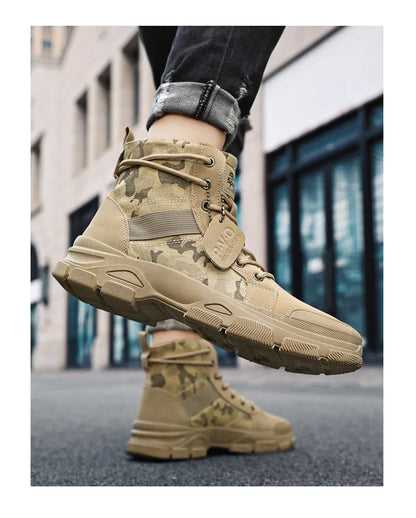 Camouflage Boots for Men Autumn Winter Platform Boots Outdoor High-top Shoes Men Ankle Boots Buty Robocze Meskie wear-resistant