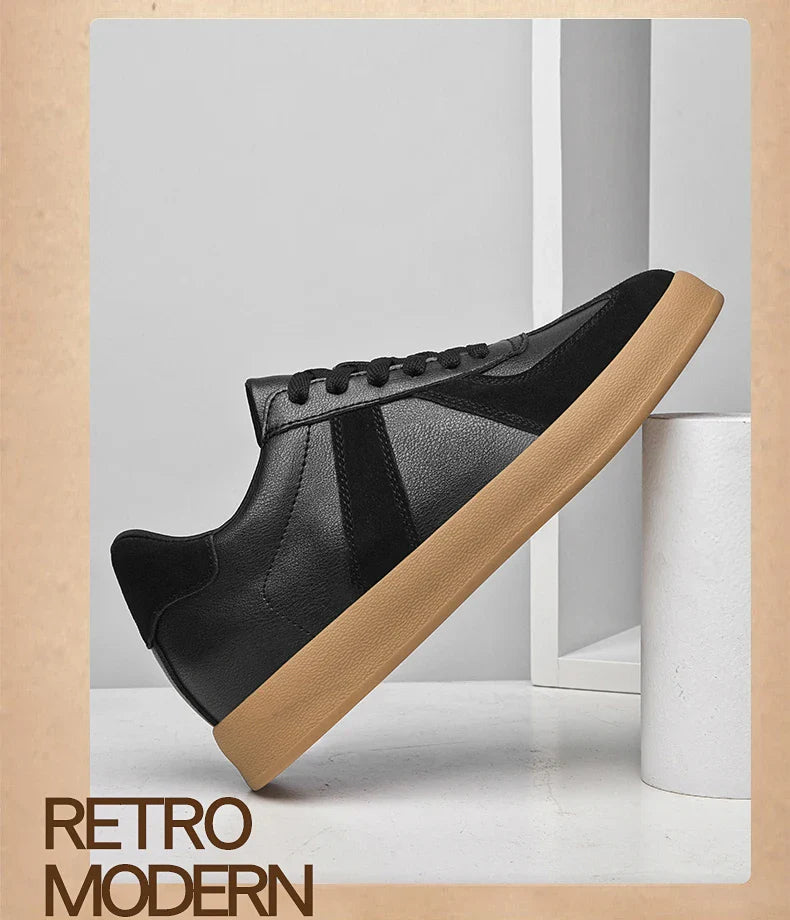 Invisible Height-Increasing Shoes 8cm German Training Shoes for Men, Summer Breathable Casual Sneakers, Genuine Leather Retro Versatile Forrest Gump Shoes 6cm