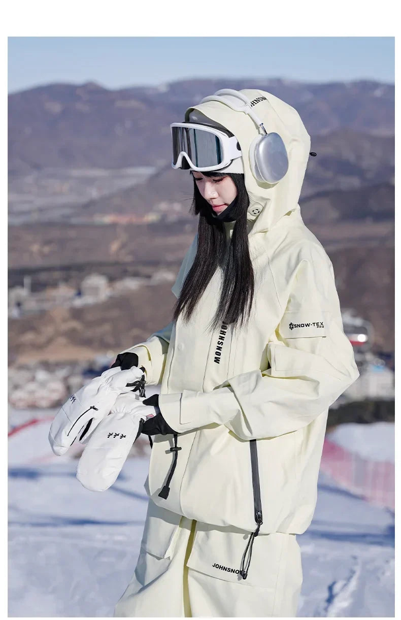 John Snow Winter Ski Suits Men And Women Outdoor Waterproof Breathable Warm Snowboarding Suit Sets Skiing Jacket And Pant
