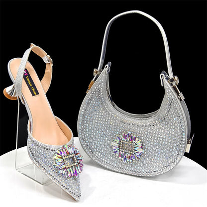 Elegantly Sky Blue Women's Shoe and Bag Set for Parties and Weddings - Luxurious Heeled Pumps and Handbag for Nigeria