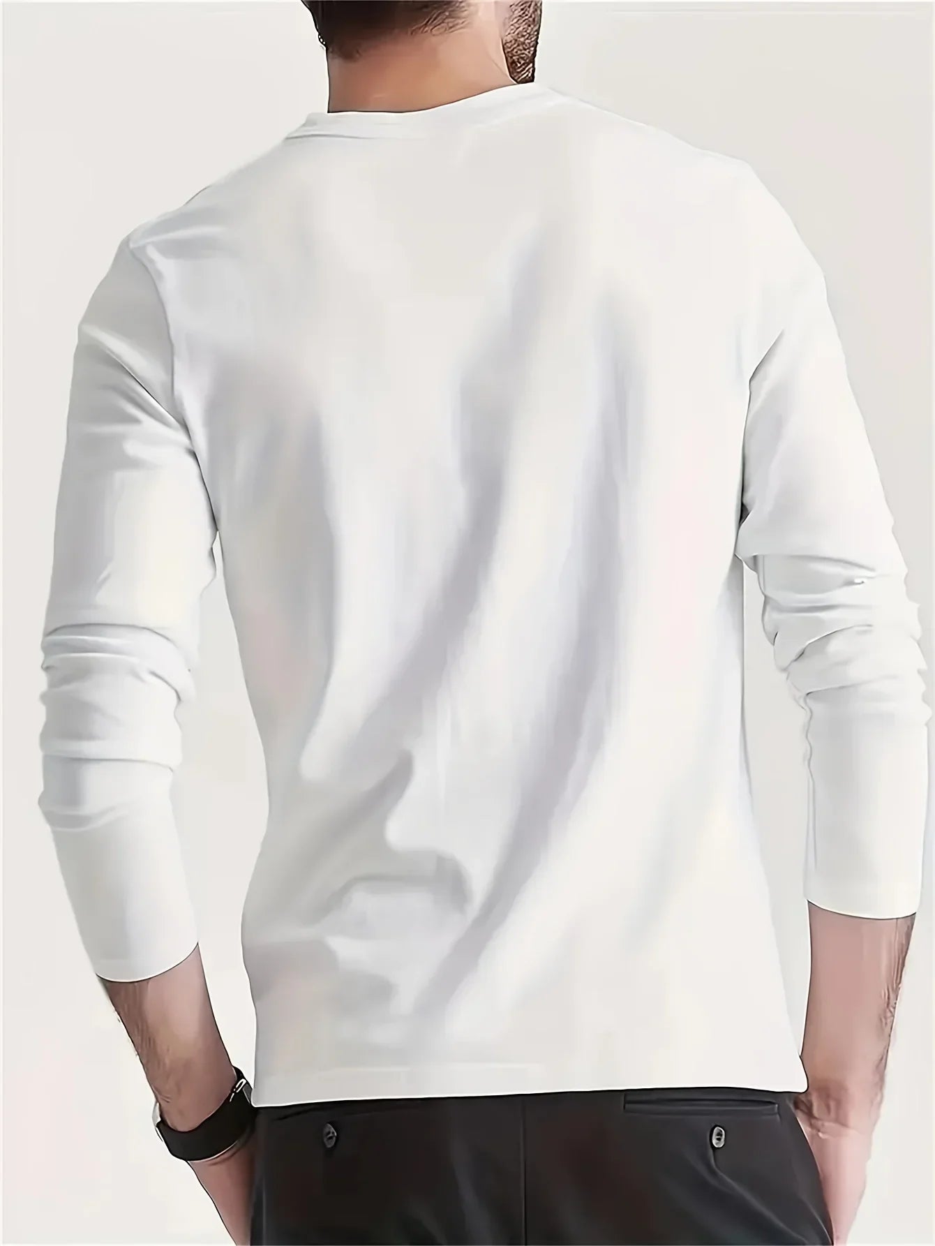 Brooklyn New York Printed Men's 100% Cotton Loose and Comfortable Sports and Leisure Round Neck Long Sleeve T-shirt Top