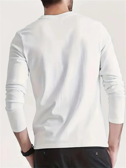 Brooklyn New York Printed Men's 100% Cotton Loose and Comfortable Sports and Leisure Round Neck Long Sleeve T-shirt Top