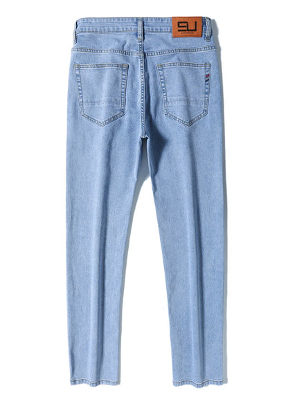 2026 Men White Jeans Fashion Casual Classic Style Slim Fit Soft Trousers Male Brand Advanced Stretch Pants