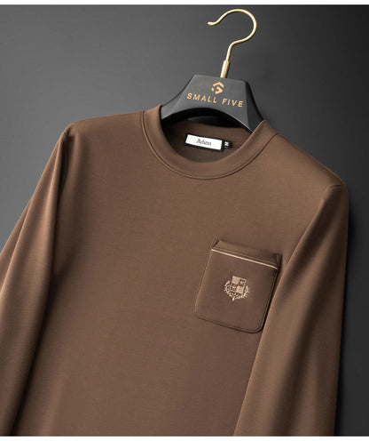 Autumn Light Luxury Italian Old Money Style Two-piece comfortable air-layer cotton men's sweatshirt casual sportswear set